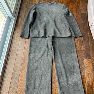 Jamais Sans-Toi Dark Gray Fleece Top and Pants Vintage